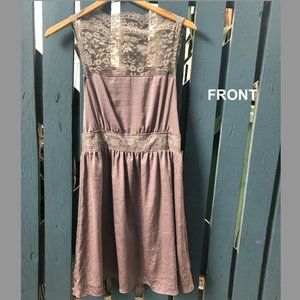 Free People flirty fun dress with lace in Taupe XS New with tags